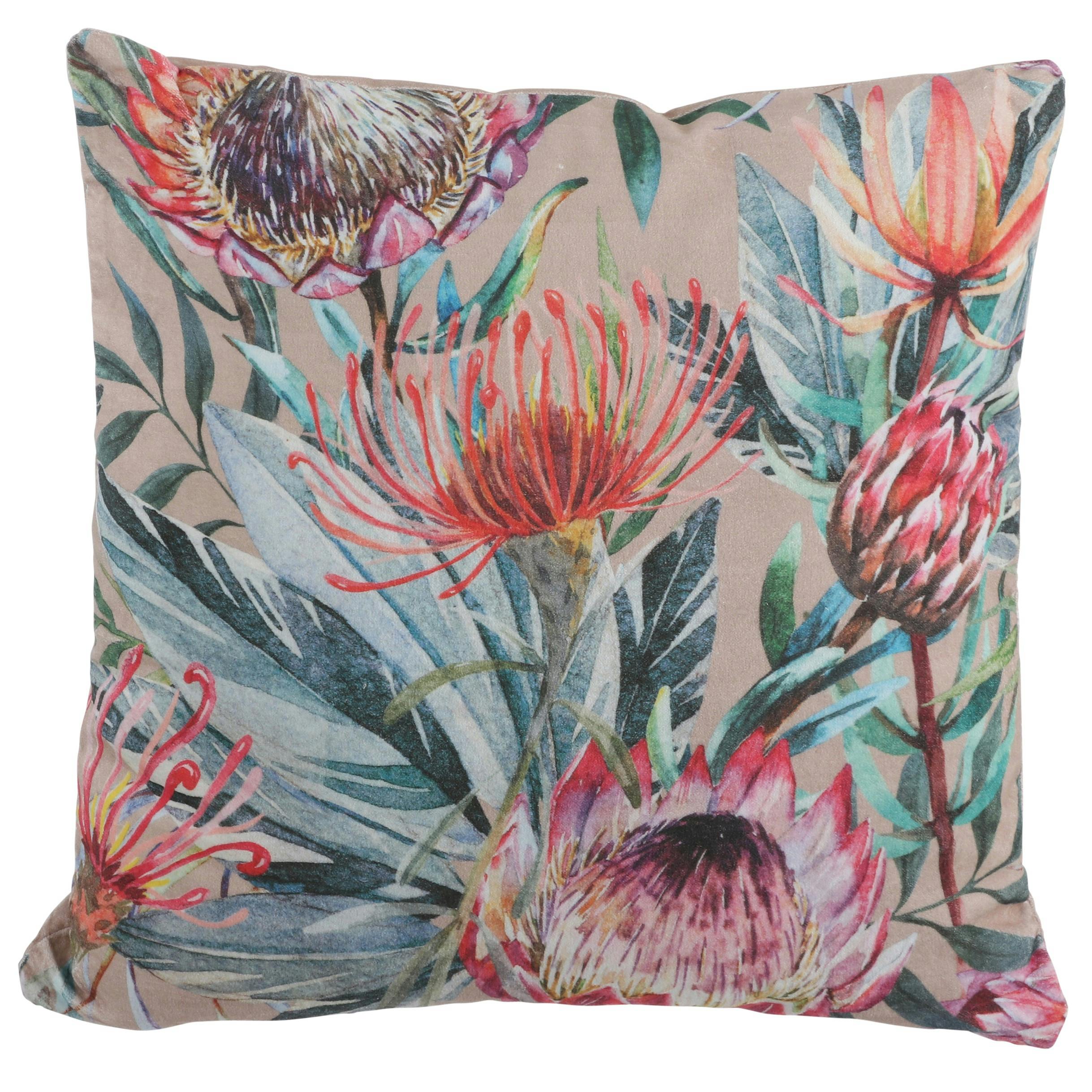 Coussin motif floral 45 x 45 cm