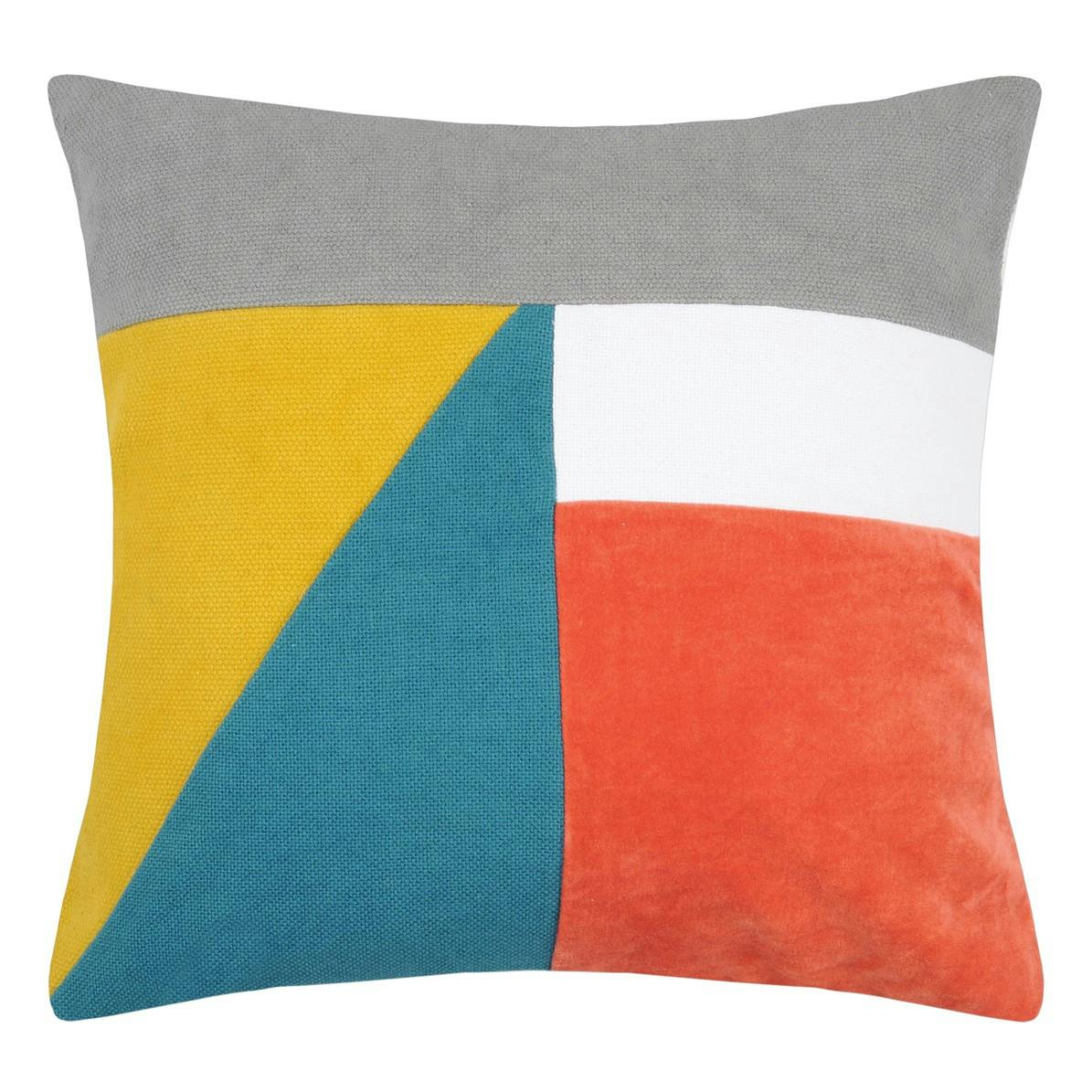 Coussin motifs géométriques colorés 40x40