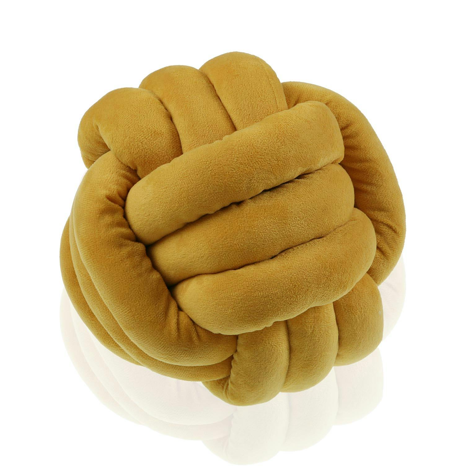 Coussin nœud 3D moutarde