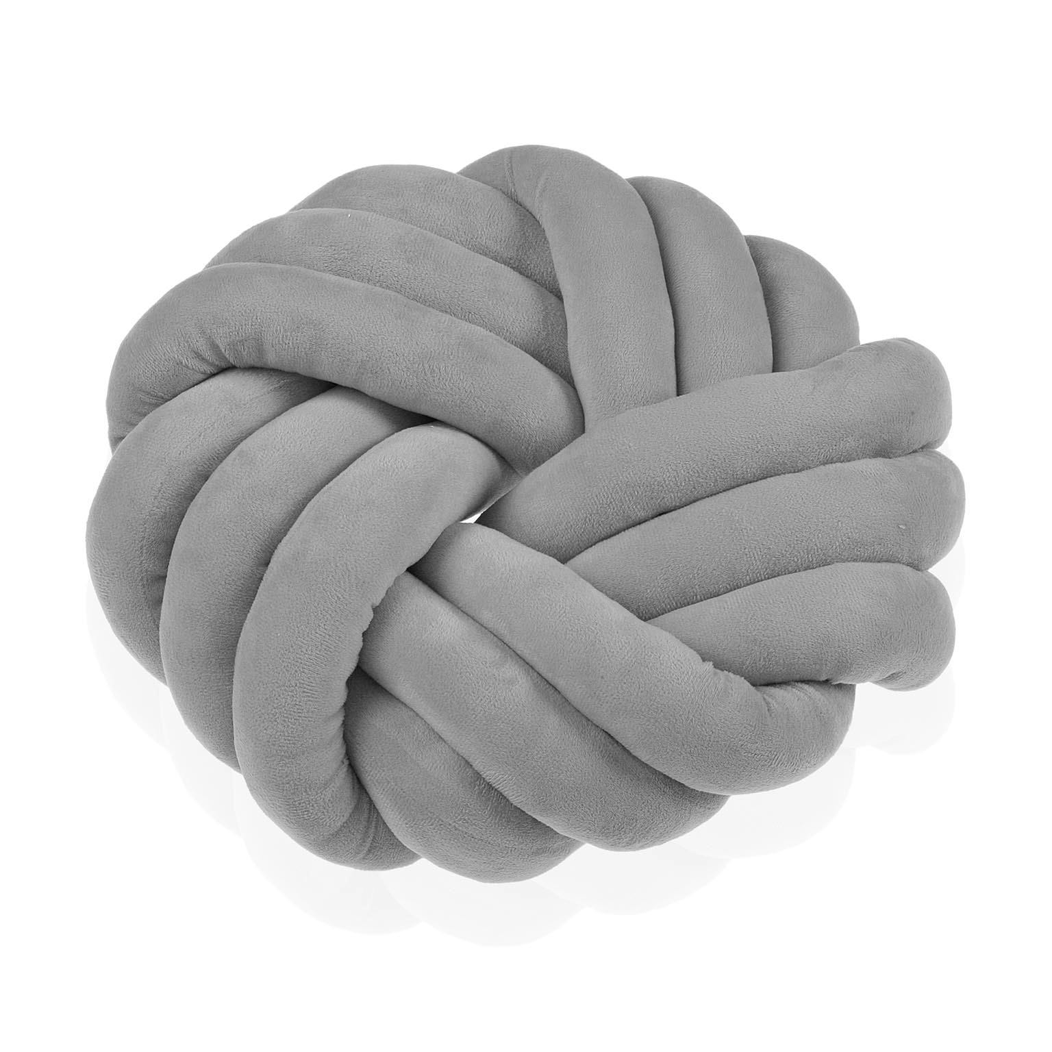 Coussin nœud plat gris