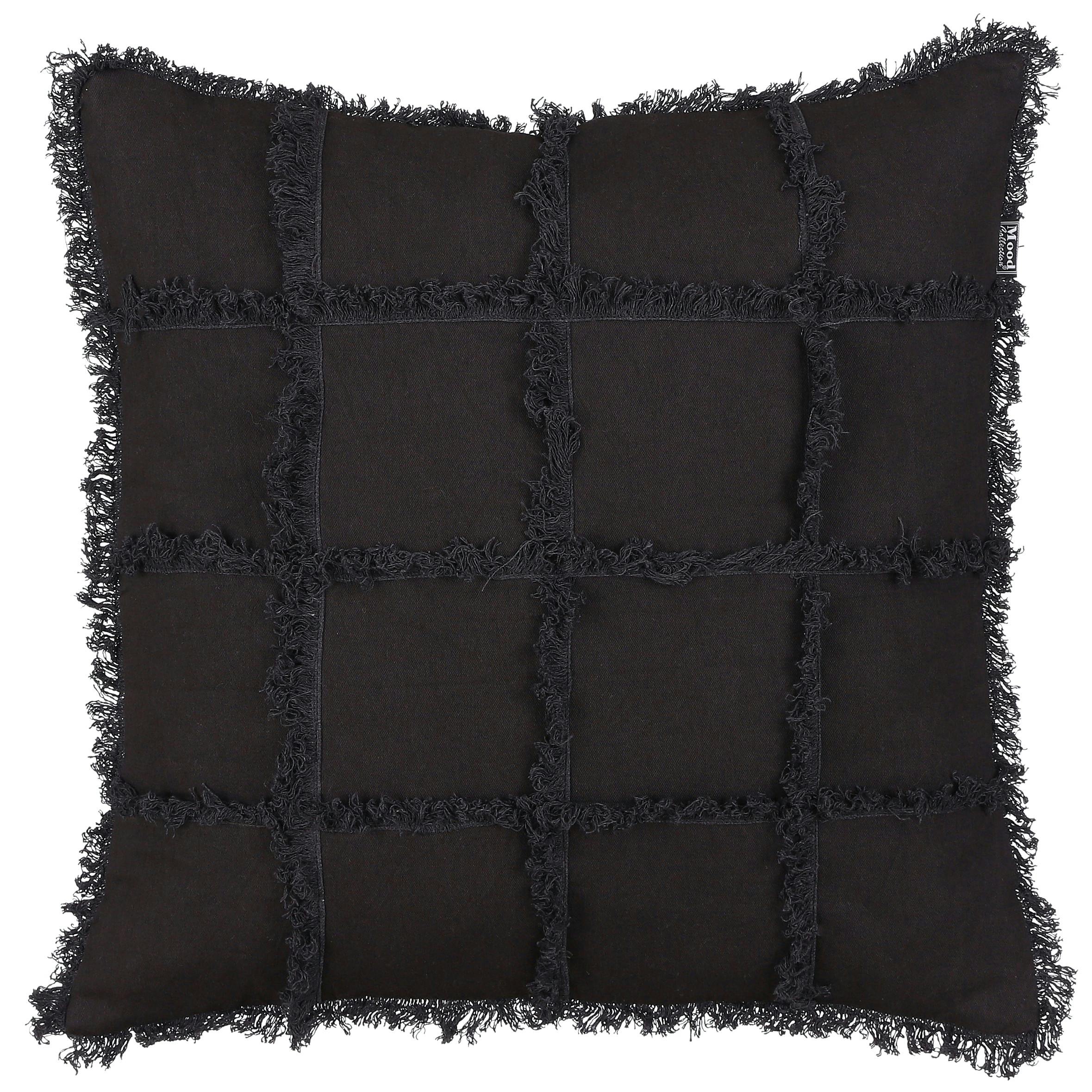 Coussin noir avec damier