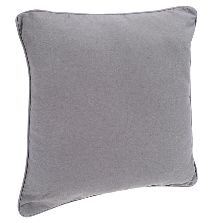 Coussin passepoil en coton gris 45x45cm