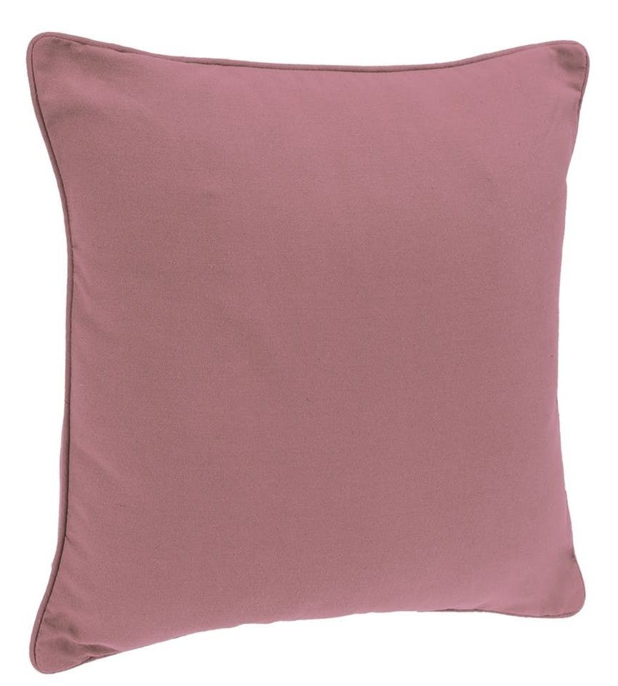 Coussin passepoil en coton vieux rose 45x45cm