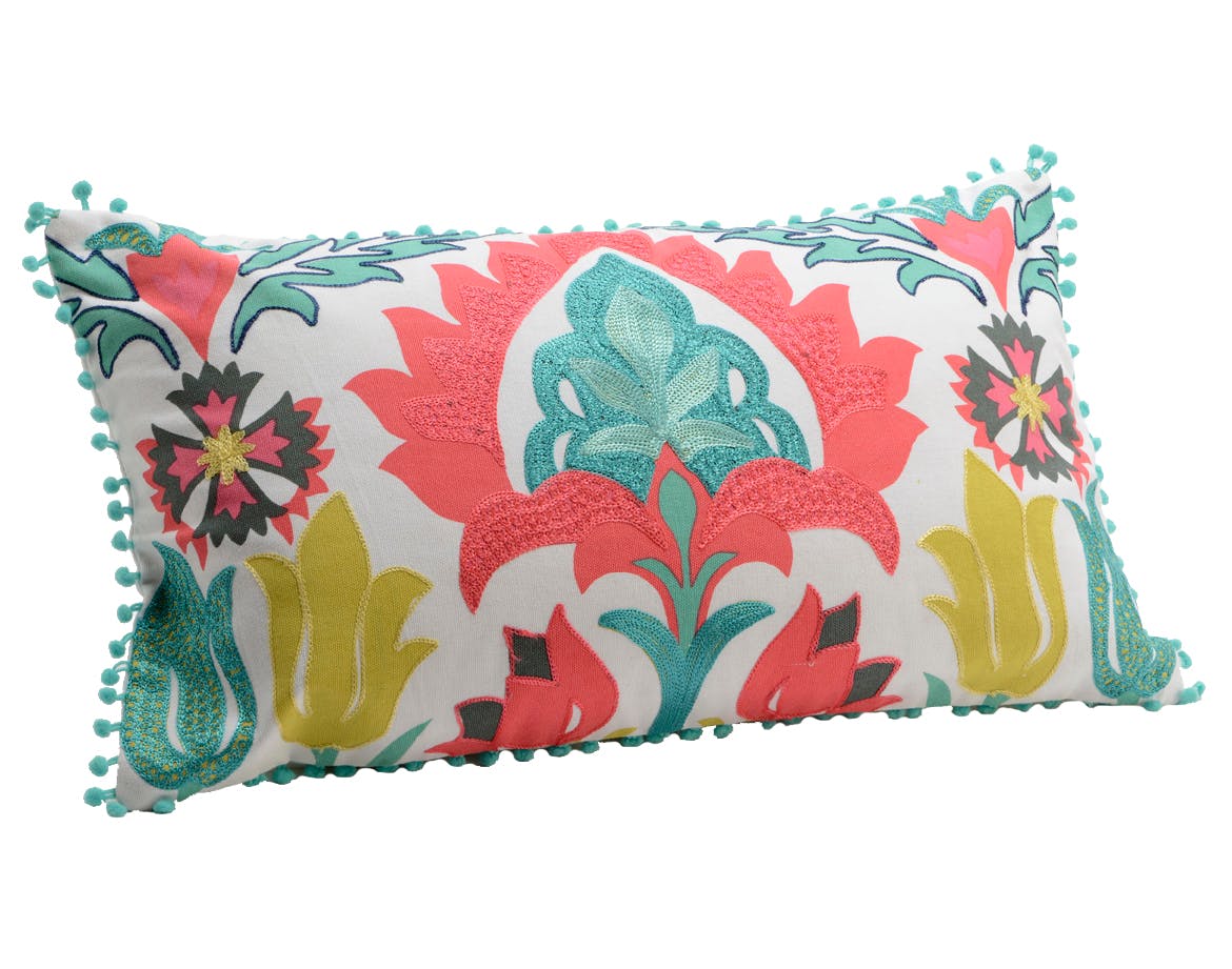 Coussin Pop motifs exotiques 50x30cm