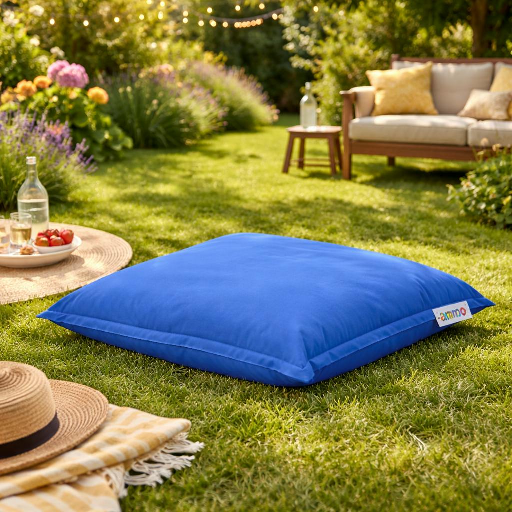 Coussin pouf extérieur bleu ARTA