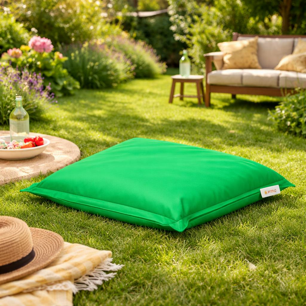Coussin pouf extérieur vert ARTA