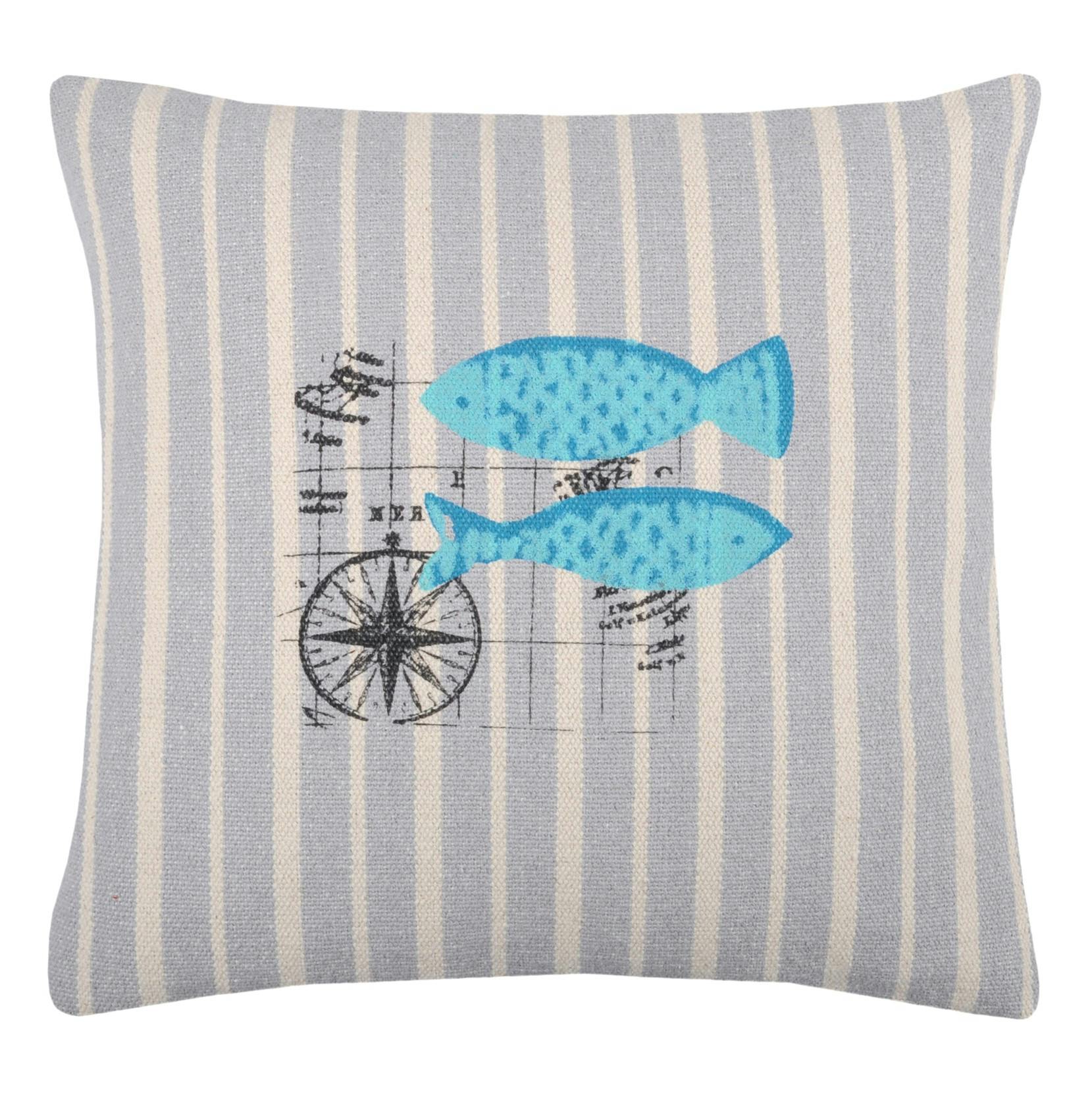 Coussin rayé poisson 45x45cm STE MAXIME