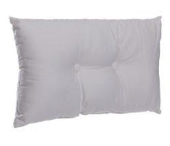 Coussin rectangle capitonné 2 boutons en coton couleur lin 30x50cm