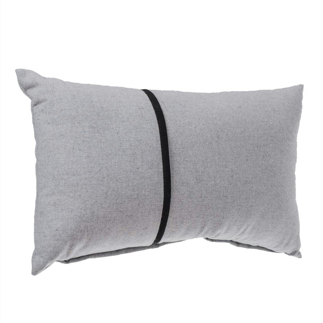 Coussin rectangle douceur flanelle gris 30x50cm