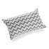 Coussin rectangle épais en coton blanc gris motif zigzag 50x15x30cm COPPEN