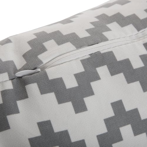 Coussin rectangle épais en coton blanc gris motif zigzag 50x15x30cm COPPEN