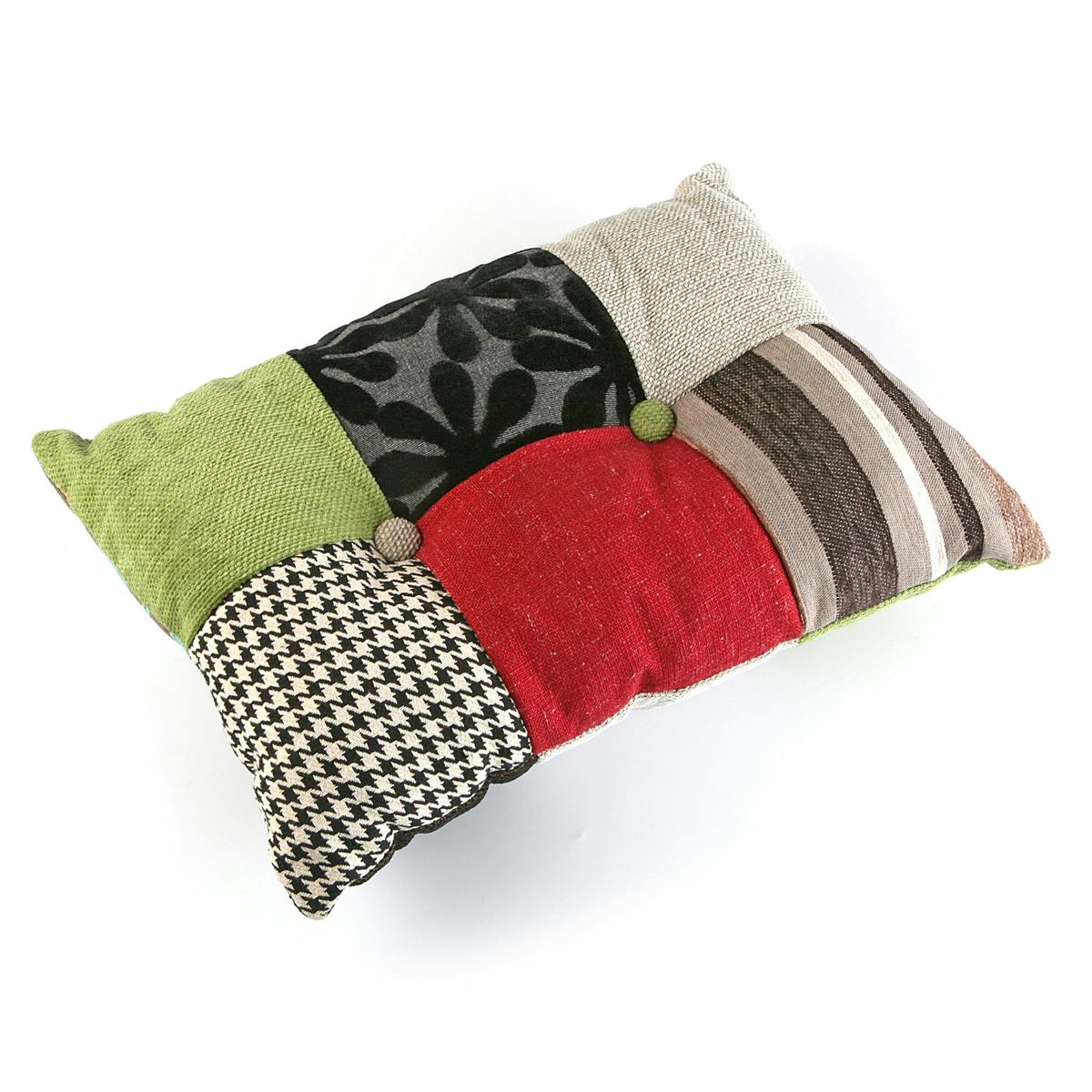 Coussin rectangle épais en tissu Patchwork coloré 50x15x30cm EIDER