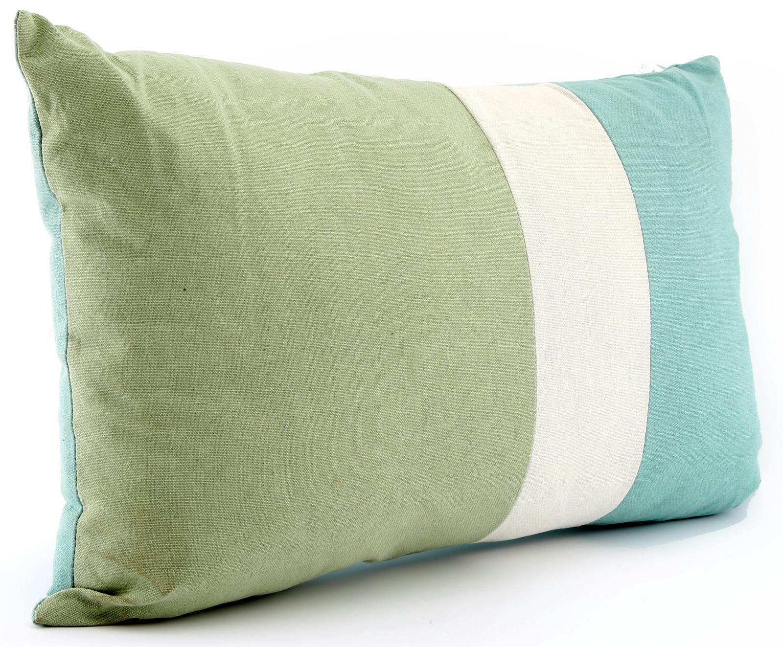 Coussin rectangle vert 3 tons