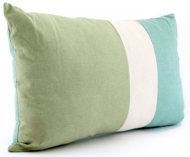 Coussin rectangle vert 3 tons