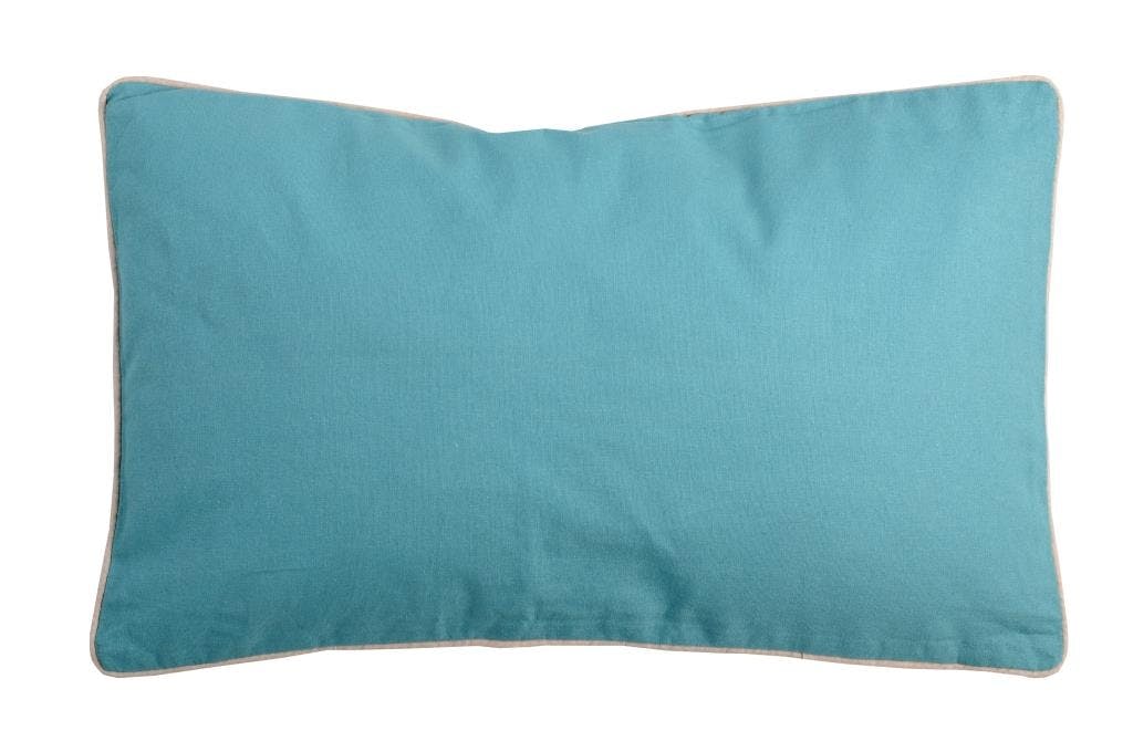 Coussin rectangulaire 30x50 Lin-Bleu 100% Coton DUO