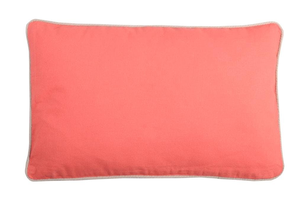 Coussin rectangulaire 30x50 Lin-Corail 100% Coton DUO