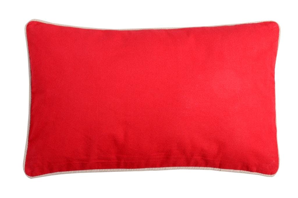 Coussin rectangulaire 30x50 Lin-Rouge 100% Coton DUO