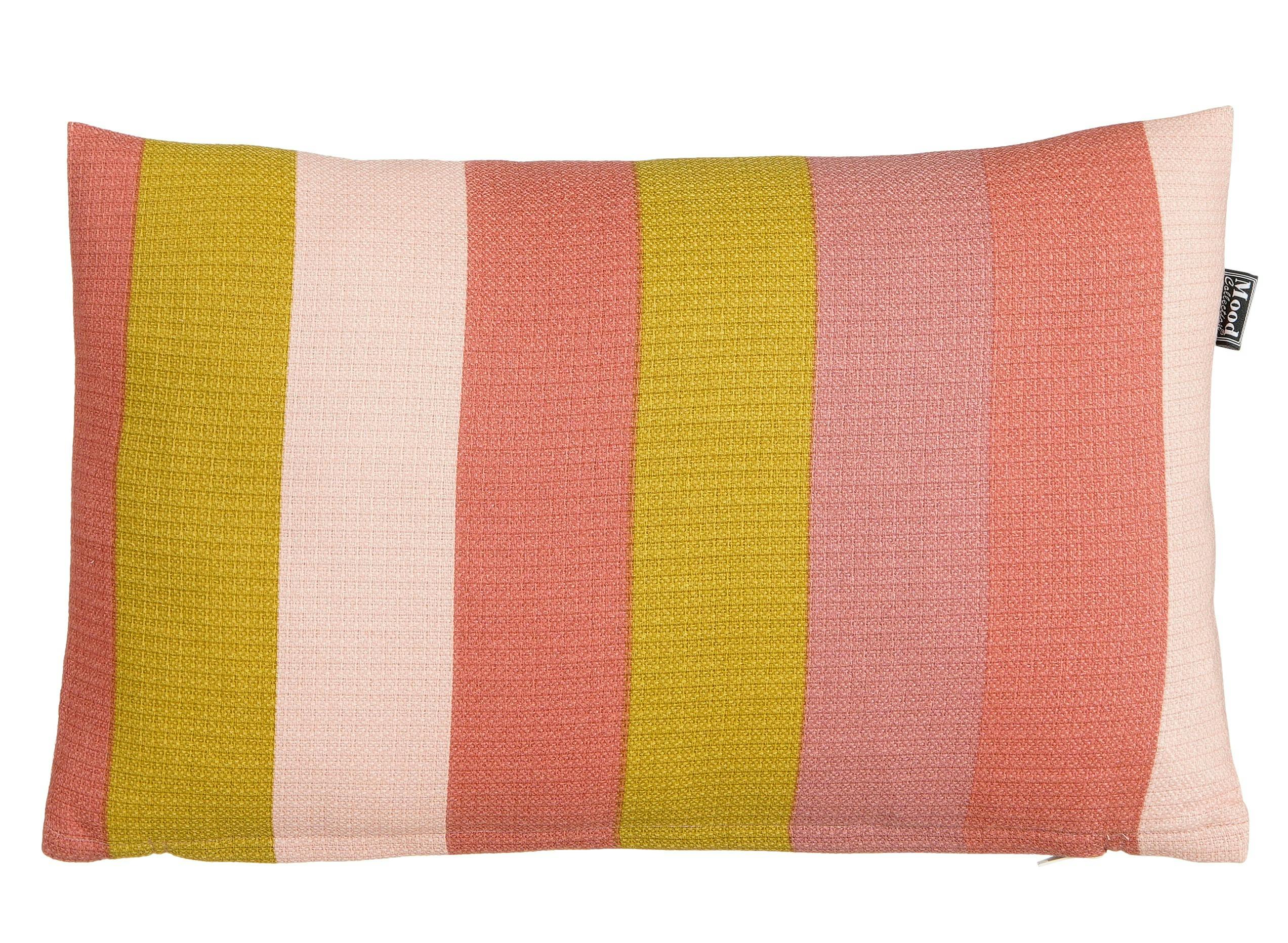 Coussin rectangulaire, bandes multicolores