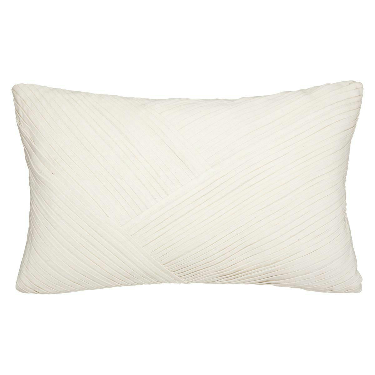 Coussin rectangulaire blanc plissé