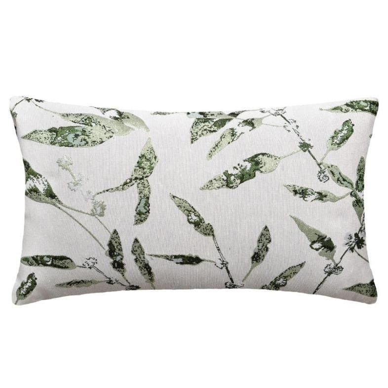 Coussin rectangulaire feuillage et velours