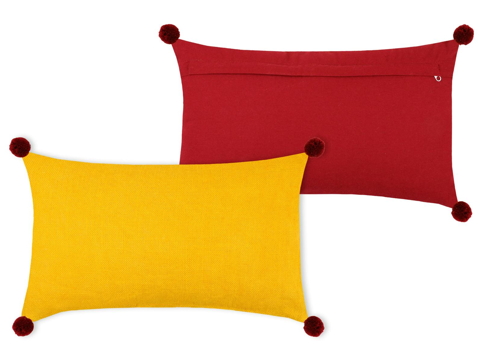 Coussin recto jaune verso rouge 30x50cm PUNO