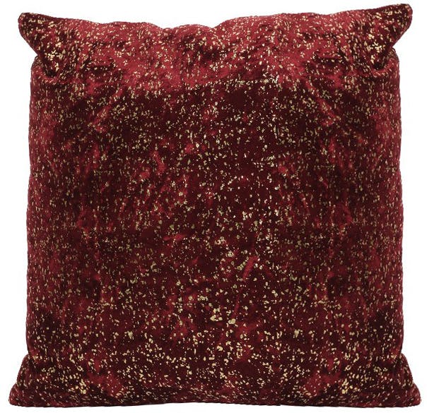 Coussin rouge doré velours