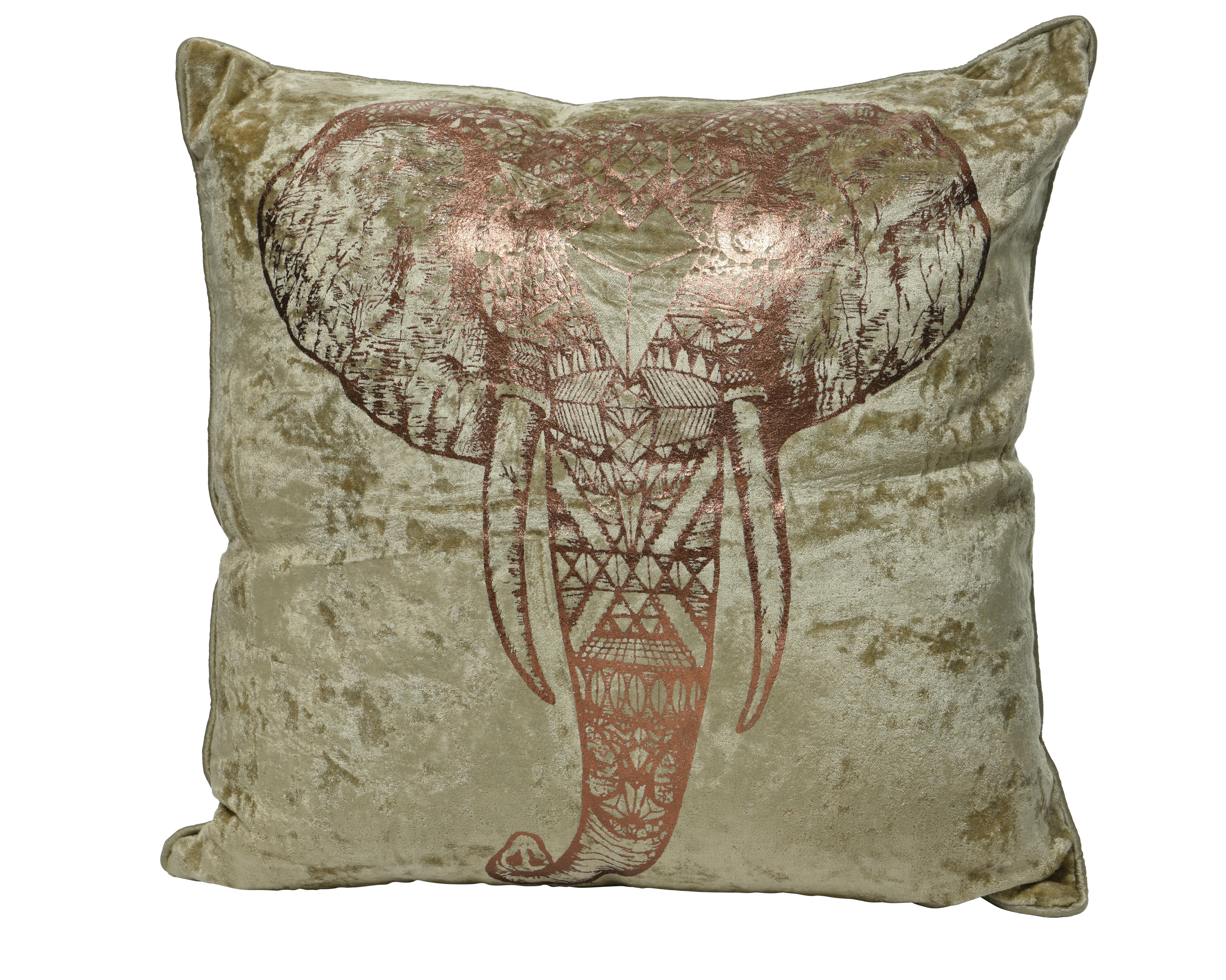 Coussin savane cuivré éléphant