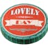 Coussin style capsule ronde rouge et vert "Lovely Day" D38cm