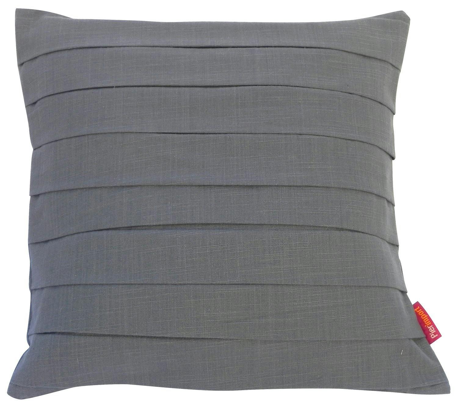 Coussin tissu coton plissé anthracite 40x40cm