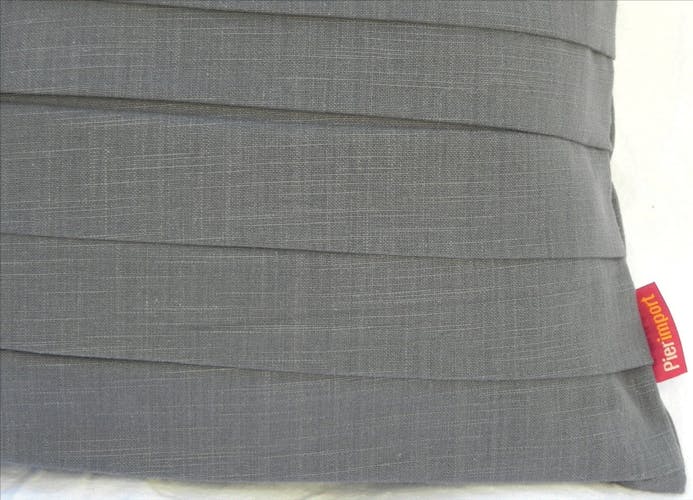 Coussin tissu coton plissé anthracite 40x40cm