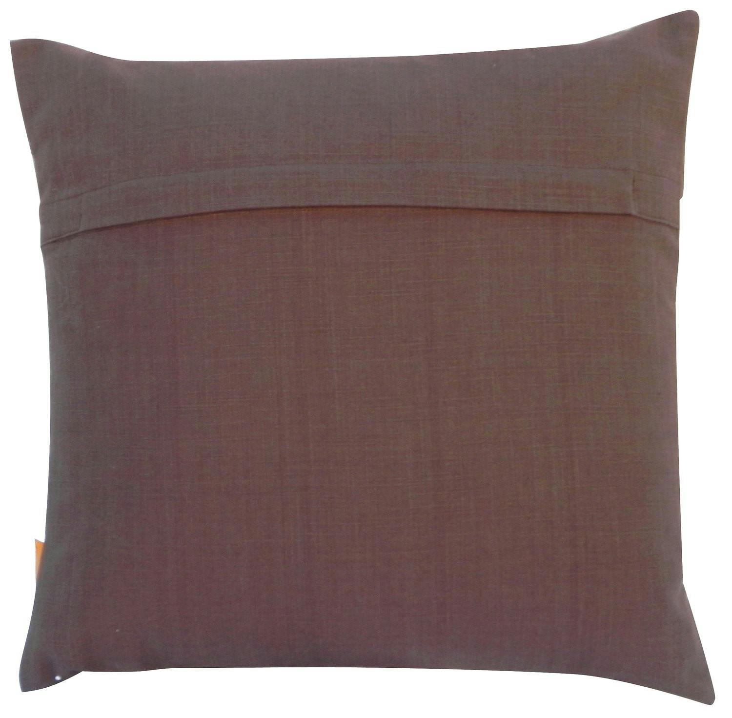 Coussin tissu coton plissé chocolat 40x40cm