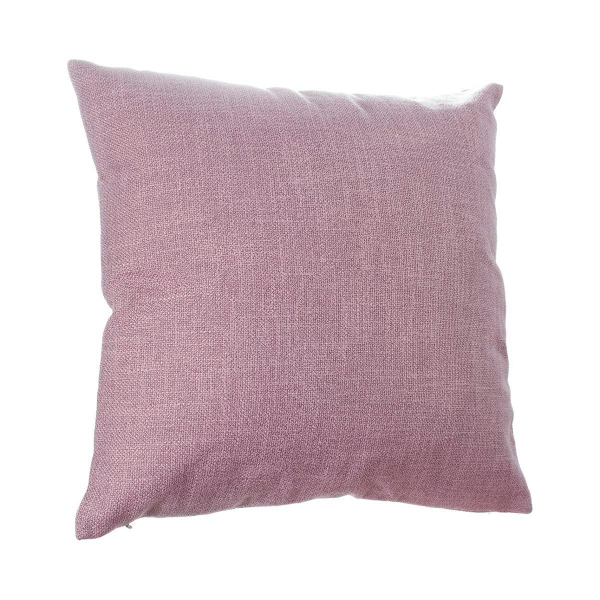 Coussin uni en tissu couleur vieux rose déhoussable 40x40cm