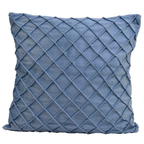 Coussin velours bleu à reliefs