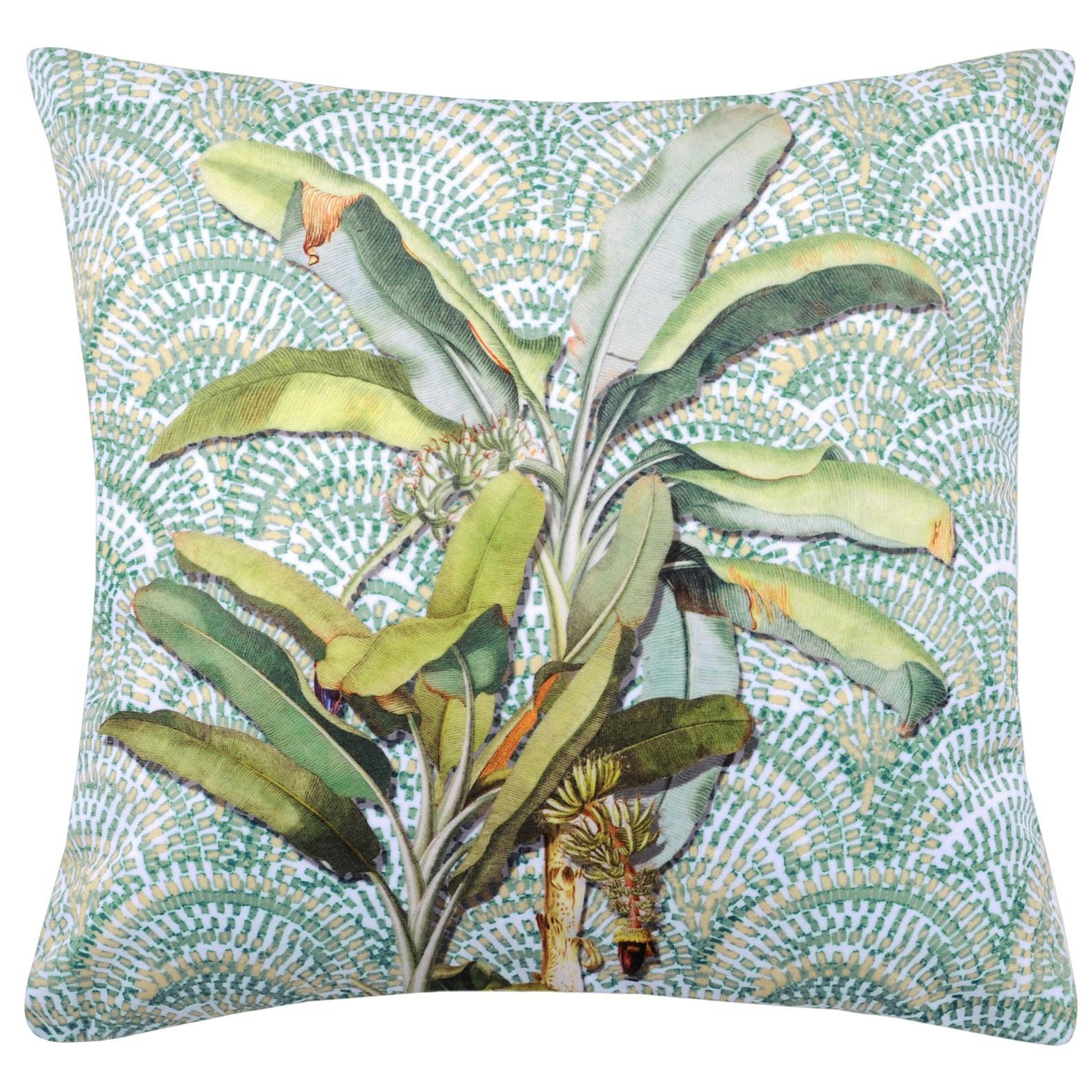 Coussin velours feuillage 40x40cm CAMO