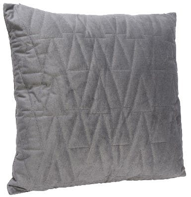 Coussin velours matelassé gris foncé