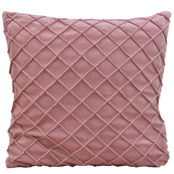 Coussin velours rose parme à reliefs