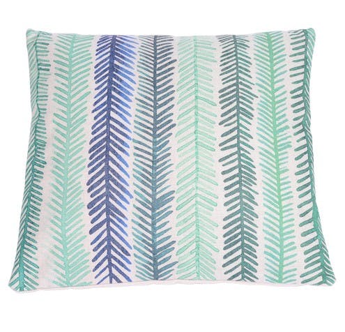 Coussin vert bleu motif branches sapin 45x45cm