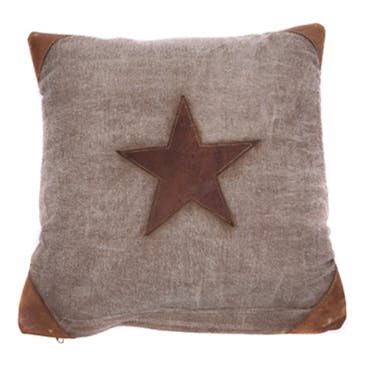 Coussin vintage étoile marron