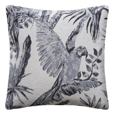 Coussin vintage gris motif perroquet