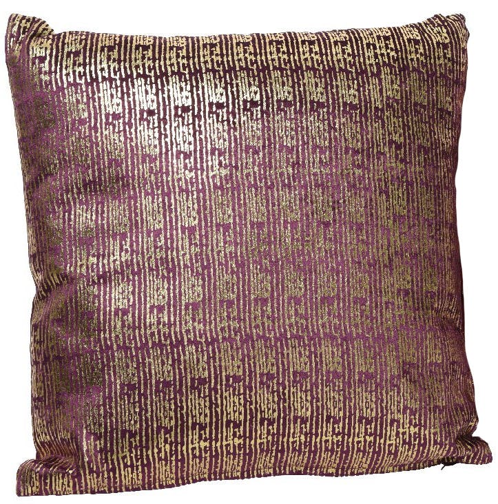 Coussin violet doré velours