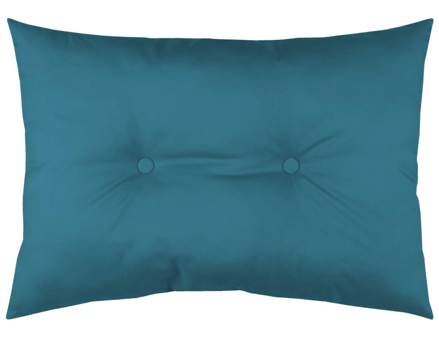 Coussin XL bleu canard capitonné