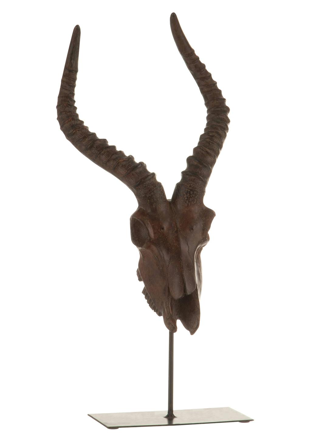 Crane d'antilope en résine marron 24x21x55cm