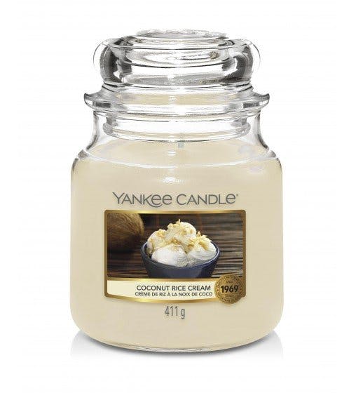 Crème de riz à la noix de coco bougie parfumée moyenne jarre YANKEE CANDLE