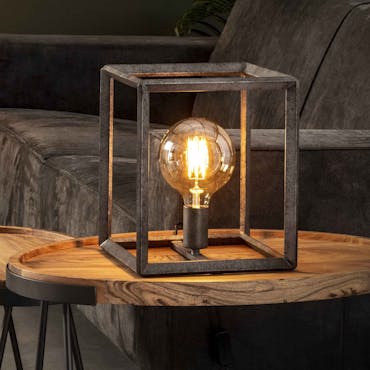  Cube lumineux industriel finition argent vieilli RALF