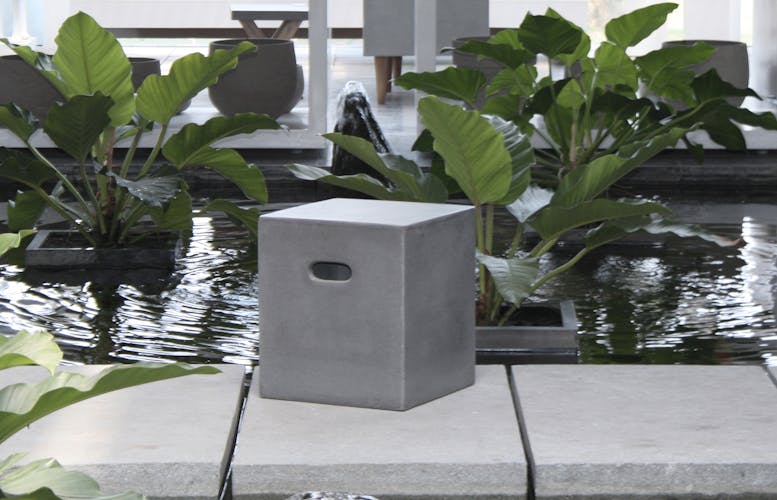 Cube - Pouf de jardin Aspect Béton 40xx40x45cm HERCULE