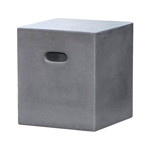 Cube / Tabouret d'extérieur en béton gris brut HERCULE