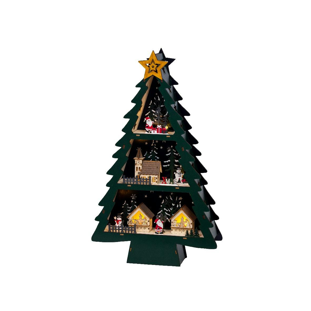 Déco lumineuse - Sapin de Noël 3 paysages