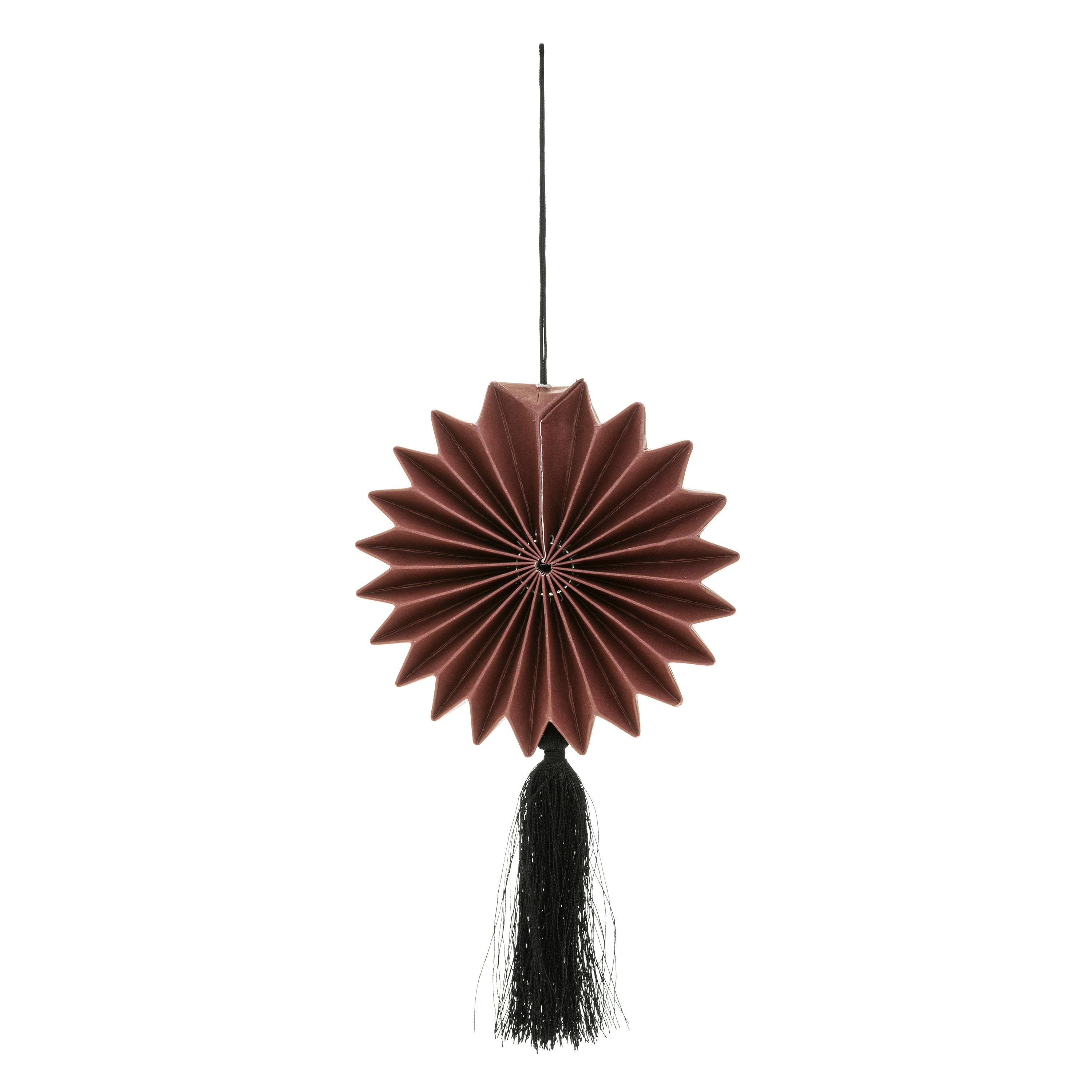 Décor de Noël rond alvéoles et pompon à suspendre