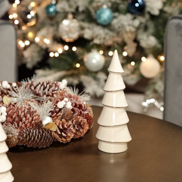  Décoration de Noël à poser sapin en porcelaine 21 cm