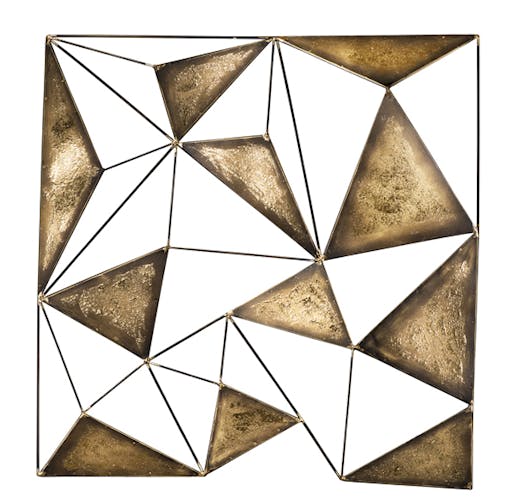 Décoration murale Abstraite Assemblage de Triangles métal tons dorés 81x83cm